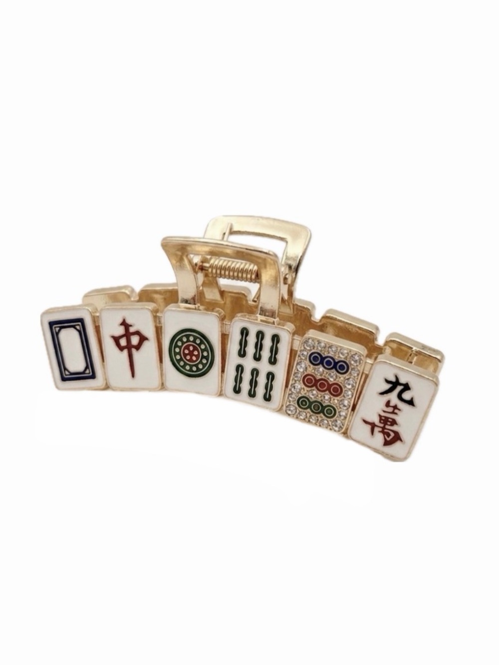 NWT ⚜️🖤⚜️ Piper K Crack Dot Bam Mahjong Tile Hair Claw Clip